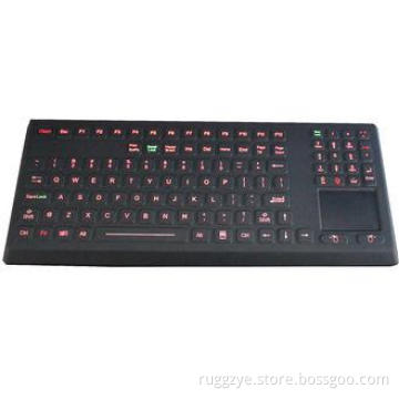 Washable illuminated silicone ruggedized usb keyboard with